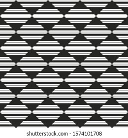 Abstract geometric black and white seamless pattern for web page, textures, card, poster, fabric, textile. 
