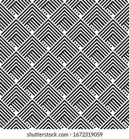 Abstract geometric black and white seamless pattern for web page, textures, card, poster, fabric, textile. Monochrome graphic repeating design. Modern minimalist stylish squared ornament.