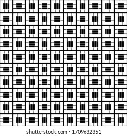 Patrón transparente geométrico en blanco y negro para páginas web, texturas, tarjetas, afiches, tejidos, textiles. Diseño extensivo gráfico monocromo. Moderno y minimalista adorno cuadrado.