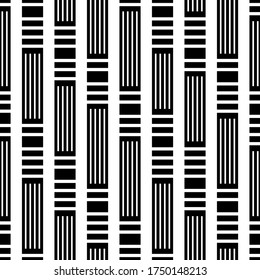 Abstraktes geometrisches, nahtloses Muster für Webseiten, Texturen, Karten, Plakate, Gewebe, Textilien. Monochrome grafische Wiederholungsdesign. Modernes minimalistisches Ornament.