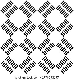 Resumen de patrones geométricos sin soldadura en blanco y negro para páginas web, texturas, tarjetas, afiches, tejidos, textiles. Diseño repetitivo gráfico monocromo. Moderno ornamento minimalista cuadrado.