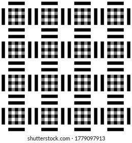 Abstract geometric black and white seamless pattern for web page, textures, card, poster, fabric, textile. Monochrome graphic repeating design. Modern minimalist squared ornament.