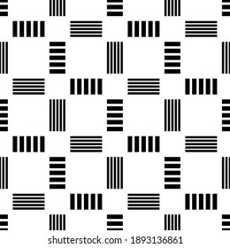 Abstract geometric black and white seamless pattern for web page, textures, card, poster, fabric, textile. Monochrome graphic repeating design. Modern minimalist squared ornament.
