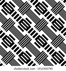 Abstract geometric black and white seamless pattern for web page, textures, card, poster, fabric, textile. Monochrome graphic repeating design. Modern minimalist squared ornament.