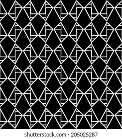 Abstract geometric black and white seamless pattern (vector version)