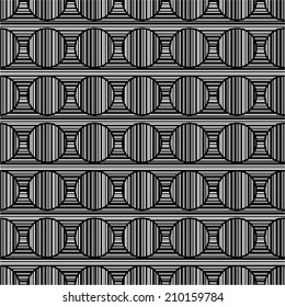 Abstract geometric black and white seamless pattern.