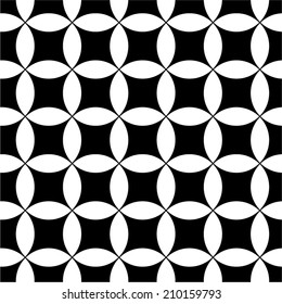 Abstract geometric black and white seamless pattern.