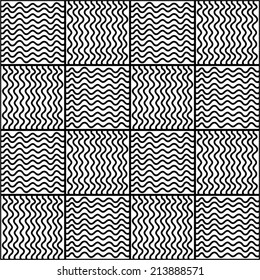 Abstract geometric black and white seamless pattern. 