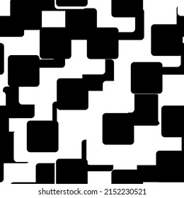 Abstract geometric black and white seamless pattern for web page, textures, card, poster, fabric, textile. Monochrome graphic repeating design. Modern minimalist stylish squared ornament.