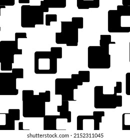 Abstract geometric black and white seamless pattern for web page, textures, card, poster, fabric, textile. Monochrome graphic repeating design. Modern minimalist stylish squared ornament.