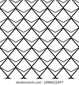 Abstract geometric black and white seamless pattern for web page, textures, card, poster, fabric, textile. Monochrome graphic repeating design. Modern minimalist stylish squared ornament.