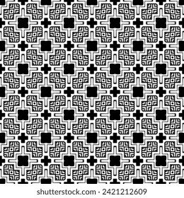 Abstract geometric black and white seamless pattern in oriental style. Luxury vector background. Elegant graphic ornament.