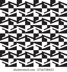 Abstract Geometric Black and White Seamless Repetitive Arrowhead Pattern Background