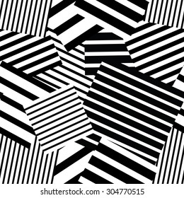 Abstract geometric black and white seamless pattern.