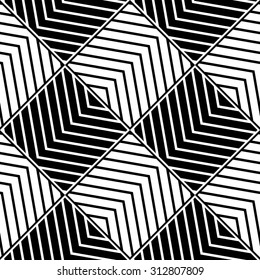 Abstract geometric black and white seamless pattern.