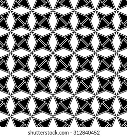Abstract geometric black and white seamless pattern. 