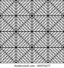 Abstract geometric black and white seamless pattern.
