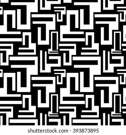 abstract geometric black white seamless vector pattern background illustration