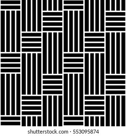 Abstract geometric black and white seamless pattern.