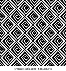 Abstract geometric black and white seamless pattern.