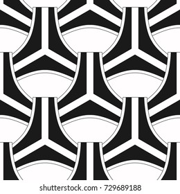 Abstract geometric black and white seamless pattern. Vector illustration.