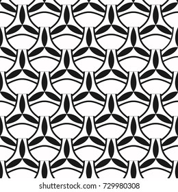 Abstract geometric black and white seamless pattern. Vector illustration.