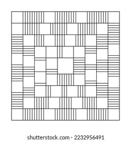 Abstraktes geometrisches schwarz-weißes quadratisches Vektormuster oder Hintergrund