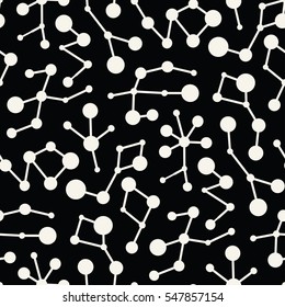 abstract geometric black and white stars constellation pattern