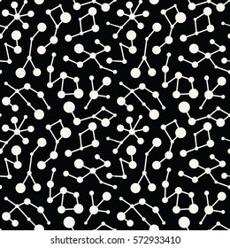 abstract geometric black and white stars constellation pattern