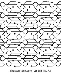 Abstrato Geométrico Preto e Branco tecnologia Circular Conexões de Rede Projeto pettern