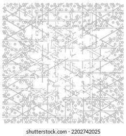 Abstract geometric black and white vector pattern with worn out or distressed effect