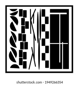 Abstract Geometric black and white wall art. Minimalist wall decor. Scandinavian wall decorations. Vector Ilustration.