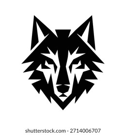 Icono de cabeza de lobo negro geométrico Abstractas