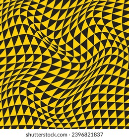 abstract geometric black yellow wave pattern can be used background.