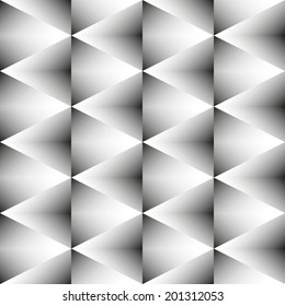 Abstract geometric black-white monochrome pattern of rhombus. Seamless texture