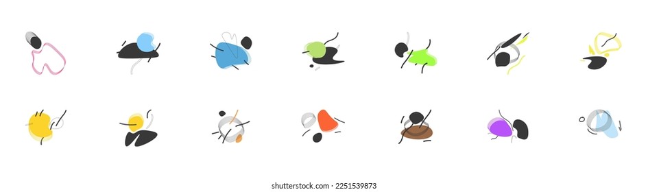 Abstract geometric blob shape. dynamic vector modern prints isolated on white background. Set of pulse hybrid shape elements. Bold and brutalist silhouette. 