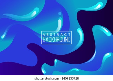 Abstract geometric blue background. Fluid shapes composition. 
