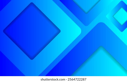 Abstract Geometric Blue Background with Gradient Shapes and Symmetry