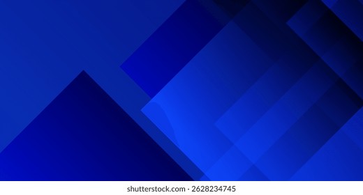 Fundo azul geométrico abstrato com sobreposição de quadrados transparentes e formas diagonais nítidas. Ideal para temas de design de negócios, corporativos ou técnicos