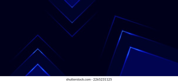 Resumen de fondo azul geométrico con forma de triángulo de esquina brillante.