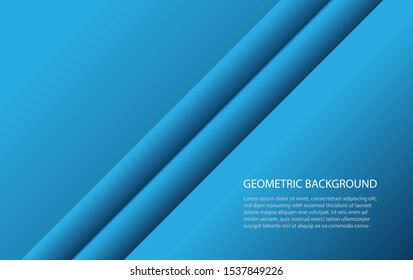 Abstract geometric blue background template with space for text for your design, presentation, slide show. vector illustration 