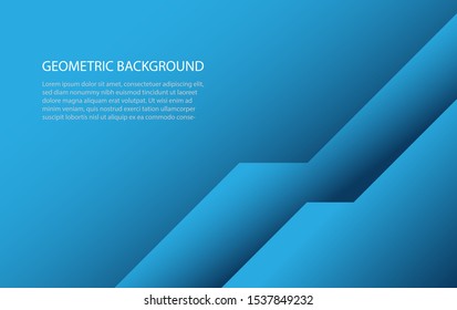 Abstract geometric blue background template with space for text for your design, presentation, slide show. vector illustration 