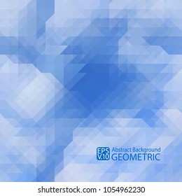 Abstract geometric blue background of triangles. Vector. For printing, Internet, packaging, design