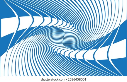 abstract geometric blue big to small twist line pattern.