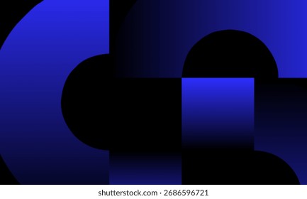 Diseño geométrico Abstractas del fondo del gradiente azul y negro con estilo futurista moderno