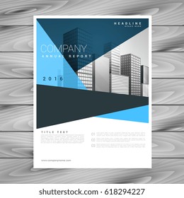 abstract geometric blue brochure flyer design template