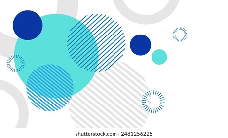 Abstract geometric blue circle with lines modern vector background 