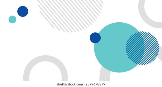 Abstract geometric blue circle with lines modern vector background