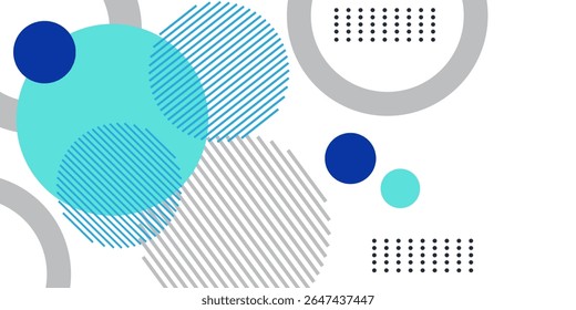 Abstract geometric blue circle with lines modern vector background. eps 10