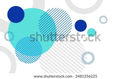 Abstract geometric blue circle with lines modern vector background 